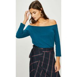 Answear - Bluzka. Szare bluzki asymetryczne ANSWEAR, uniwersalny, z bawełny, casualowe, z dekoltem w łódkę. W wyprzedaży za 49,90 zł.