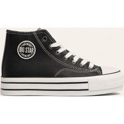 Big Star - Trampki. Czarne koturny damskie BIG STAR, z okrągłym noskiem, na wysokim obcasie, na obcasie, na sznurówki. Za 179,90 zł.