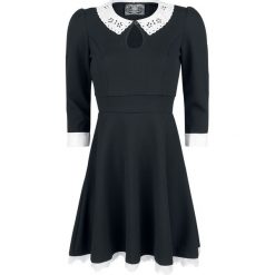 American Horror Story Collar Dress Sukienka czarny/biały. Białe sukienki koronkowe marki American Horror Story, na co dzień, s, w koronkowe wzory, z krótkim rękawem, mini, proste. Za 199,90 zł.