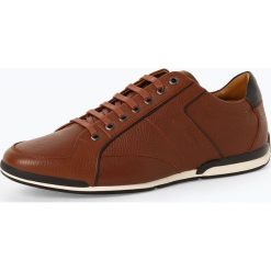 BOSS Casual - Męskie tenisówki ze skóry – Saturn_Lowp_tbpf, beżowy. Brązowe trampki męskie BOSS Casual, bez wzorów, ze skóry, sportowe, bez zapięcia. Za 749,95 zł.