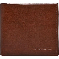 VIP COLLECTION - Portfel skórzany Milano. Brązowe portfele męskie marki VIP COLLECTION, z materiału. W wyprzedaży za 69,90 zł.