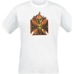 West Coast Choppers In Flames T-Shirt biały. Białe t-shirty męskie marki West Coast Choppers, xl, z nadrukiem, z bawełny, z okrągłym kołnierzem. Za 99,90 zł.