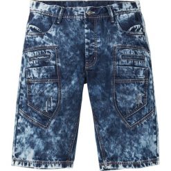 Bermudy dżinsowe Loose Fit bonprix ciemnoniebieski "stone used". Niebieskie spodenki i szorty męskie bonprix, m, bez wzorów, z jeansu. Za 109,99 zł.