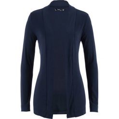 Wdzianko z lekkiej dzianiny shirtowej bonprix ciemnoniebieski. Niebieskie żakiety damskie bonprix, bez wzorów, z wiskozy. Za 32,99 zł.