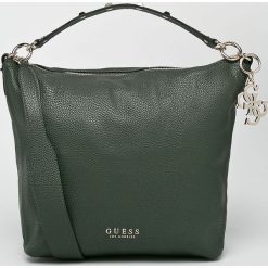 Guess Jeans - Torebka. Szare torebki klasyczne damskie Guess Jeans, z aplikacjami, z jeansu, duże. Za 629,90 zł.