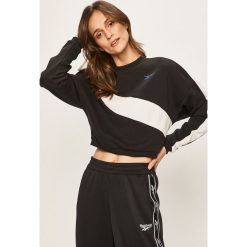 Reebok - Bluza. Czarne bluzy damskie Reebok, s, z nadrukiem, z bawełny, bez rękawów, bez kaptura. W wyprzedaży za 129,90 zł.