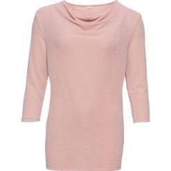 Shirt z nitką lureksową bonprix dymny różowy - złoty. Różowe koszulki damskie bonprix, bez wzorów, eleganckie, bez kołnierzyka, bez rękawów. Za 54,99 zł.