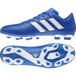 Buty piłkarskie adidas Nemeziz 18.4 FxG M DB2115. Niebieskie buty sportowe męskie Adidas, z materiału, bez zapięcia, do piłki nożnej. W wyprzedaży za 269,00 zł.