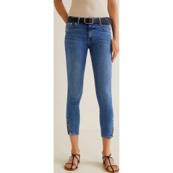 Mango - Jeansy Isa. Niebieskie rurki damskie marki Mango, z aplikacjami, z elastanu. Za 129,90 zł.
