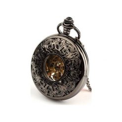 AŻUR IV (DARK) WHITE DIAL zegarek wisiorek na łańcuszku. Czarne zegarki damskie marki Drobiny czasu, ze stali. Za 229,00 zł.