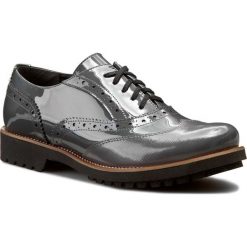 Oxfordy ANN MEX - 7602 11L+11KR Szary. Szare jazzówki damskie marki Ann Mex, z lakierowanej skóry, na obcasie. W wyprzedaży za 219,00 zł.