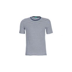 T-shirty z krótkim rękawem Benetton CLYDE. Białe t-shirty męskie Benetton, xl, bez wzorów, bez kołnierzyka, krótkie. Za 89,00 zł.