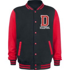Deadpool Logo College Jacket czarny/czerwony. Czerwone kurtki męskie marki Deadpool, l, z nadrukiem, bez kaptura. Za 199,90 zł.