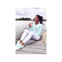 Bluza Palms and Flamingo. Zielone bluzy damskie marki ŁAP NAS, na lato, s, bez wzorów, z bawełny, bez rękawów, bez kaptura. Za 159,00 zł.