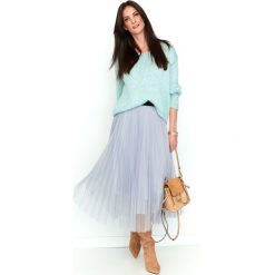 Spódnica tiulowa plisowana szara. Szare spódniczki damskie e-margeritka.pl, s, bez wzorów, z tkaniny, eleganckie, długie, mini, dopasowane. Za 178,99 zł.