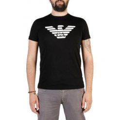 Emporio Armani T-shirt męski S czarny. Czarne koszulki męskie Emporio Armani, s, z nadrukiem, bez kołnierzyka. Za 249,00 zł.