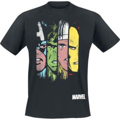 Avengers Paint Faces T-Shirt czarny. Czarne t-shirty męskie Avengers, l, z motywem z bajki, bez kołnierzyka. Za 74,90 zł.