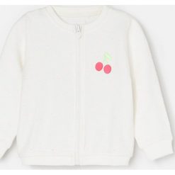 Bawełniana bluza z haftem - Kremowy. Białe bluzy damskie Reserved, z haftami, z bawełny, bez rękawów, bez kaptura. Za 45,99 zł.