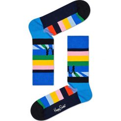 Happy Socks - Skarpety The Beatles. Niebieskie skarpetki męskie Happy Socks, bez wzorów, z elastanu. W wyprzedaży za 47,90 zł.