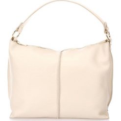 Torebki klasyczne damskie: Skórzana torebka w kolorze beżowym – 33 x 27 x 13 cm