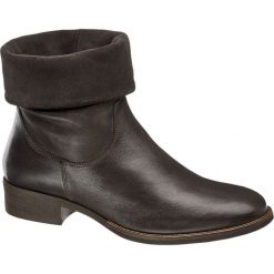 Botki damskie 5th Avenue brązowe. Brązowe botki damskie na obcasie marki 5th Avenue, z materiału, na zamek. Za 299,90 zł.