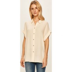 Calvin Klein - Koszula. Białe bluzki damskie Calvin Klein, bez wzorów, z wiskozy, eleganckie, z klasycznym kołnierzykiem, z krótkim rękawem. Za 359,90 zł.