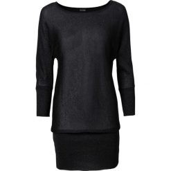 Swetry klasyczne damskie: Sweter z lureksową nitką bonprix czarny