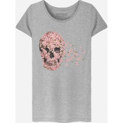 Koszulka "Beautiful Death" w kolorze szarym. Szare koszulki damskie Wooop, l, bez wzorów, z bawełny, z okrągłym kołnierzem. W wyprzedaży za 56,95 zł.