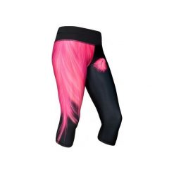 Legginsy ROMANTIC 3/4. Różowe legginsy sportowe damskie marki Feelj!, s, z nadrukiem, z dzianiny, do biegania. Za 139,00 zł.