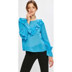 Answear - Bluzka. Niebieskie koszule damskie ANSWEAR, na co dzień, s, bez wzorów, z poliesteru, eleganckie, z okrągłym kołnierzem, z długim rękawem. W wyprzedaży za 59,90 zł.