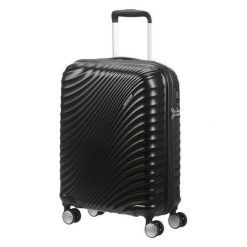 American Tourister Walizka podróżna Jet Glam 55 cm czarna. Czarne walizki American Tourister, bez wzorów, z materiału, sportowe. W wyprzedaży za 439,00 zł.