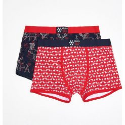 Świateczny 2 pack bokserek - Granatowy. Niebieskie bokserki męskie Cropp. Za 49,99 zł.
