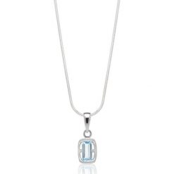 Łańcuszki męskie: Zjawiskowy Wisiorek Srebrny – srebro 925, Topaz swiss blue