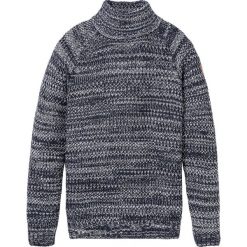 Sweter ze stójką bonprix ciemnoniebieski melanż. Niebieskie swetry męskie bonprix, s, z aplikacjami, z dzianiny. Za 99,99 zł.