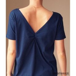 Granatowa dwustronna bluzka S-XL. Bluzki damskie Pakamera, s, bez wzorów, z bawełny, bez kołnierzyka, bez rękawów. Za 65,00 zł.