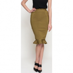 Missguided - Spódnica. Zielone spódniczki damskie marki Missguided, s, bez wzorów, z elastanu, z podwyższonym stanem, midi, ołówkowe. W wyprzedaży za 79,90 zł.
