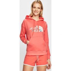 The North Face - Bluza. Pomarańczowe bluzy damskie marki The North Face, s, z nadrukiem, z bawełny, bez rękawów, z kapturem. Za 299,90 zł.