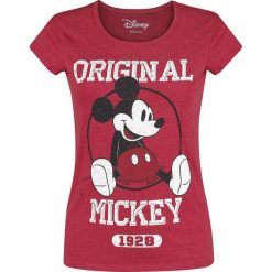 Myszka Miki i Minnie Original Mickey Koszulka damska odcienie czerwonego. Czerwone t-shirty damskie marki Myszka Miki i Minnie, l, z nadrukiem, z okrągłym kołnierzem. Za 74,90 zł.