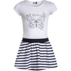 Sukienki dziewczęce z falbanami: 3 Pommes BLUE LOVE DRESS SHORT SLEEVES Sukienka z dżerseju white