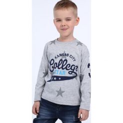 Bluza chłopięca z długim rękawem jasnoszara NDZ9019. Szare bluzy chłopięce marki Fasardi, z długim rękawem, długie. Za 39,00 zł.