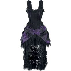 Burleska Versailles Dress Sukienka czarny/jasnofioletowy. Czarne sukienki damskie koronkowe marki Burleska, l, w koronkowe wzory, z falbankami. Za 324,90 zł.