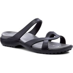 Klapki CROCS - Meleen Twist Sandal W 202497 Black/Smoke. Czarne klapki damskie Crocs, bez wzorów, z tworzywa sztucznego, bez obcasa. W wyprzedaży za 99,00 zł.