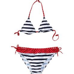 Stroje dwuczęściowe dziewczęce: Bikini dziewczęce (2 części) bonprix ciemnoniebiesko-biały w paski