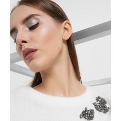 Sweter z aplikacją 3D. Brązowe swetry oversize damskie Orsay, xs, z dzianiny. Za 119,99 zł.