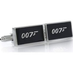 Srebrno-czarne spinki do mankietów 007 - James Bond U7. Szare spinki do mankietów męskie Modini Moda Męska, ze stali. W wyprzedaży za 49,51 zł.