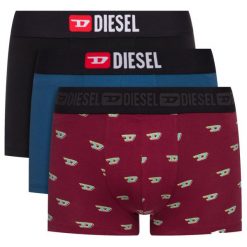 Komplet 3 par bokserek Diesel 00ST3V 0NAXJ. Bokserki męskie Diesel, bez wzorów, z elastanu. W wyprzedaży za 159,00 zł.