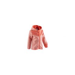 Bluza na zamek do gimnastyki 500 dla maluchów. Różowe bluzy niemowlęce DOMYOS, bez wzorów, z elastanu, sportowe, bez rękawów, z kapturem. Za 54,99 zł.