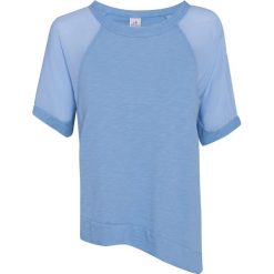 T-shirt DEHA EASY. Niebieskie bluzki damskie Deha, bez wzorów, z asymetrycznym kołnierzem. W wyprzedaży za 99,00 zł.
