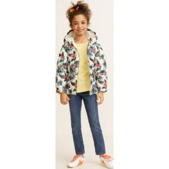 Mango Kids - Kurtka dziecięca 104-164 cm. Szare kurtki dziewczęce Mango Kids, bez wzorów, z poliesteru, krótkie, z kapturem. Za 89,90 zł.