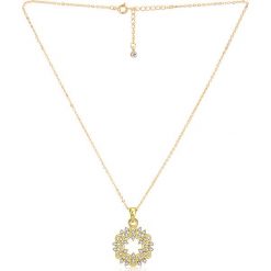 Pozłacany naszyjnik z kryształkami Swarovski - dł. 42 cm. Żółte naszyjniki damskie METROPOLITAN, z kryształem, złote. W wyprzedaży za 59,95 zł.